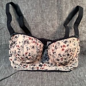 Freya Longline Bra floral blush - black straps